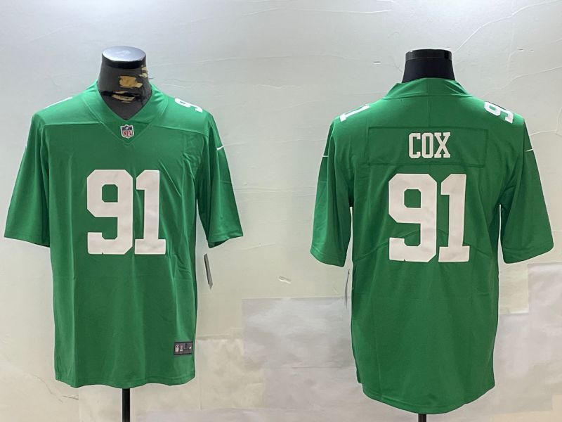 Men Philadelphia Eagles #91 Cox Green Second generation 2024 Nike Limited NFL Jersey style 1->philadelphia eagles->NFL Jersey